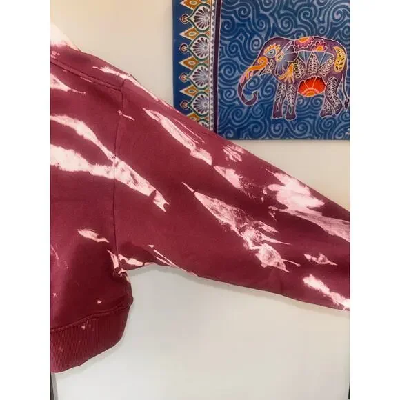 100% Cotton Wildberry Tie-dyed Cropped Cowl Neck Sweatshirt - Picture 8 of 9